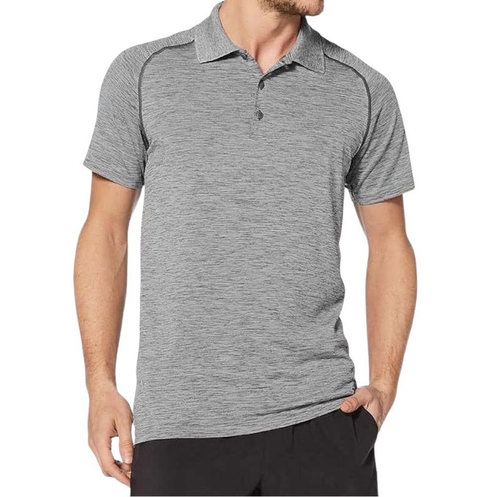 Lululemon Men’s Metal Vent Tech Slate/White Short Sleeve Polo Shirt, Small